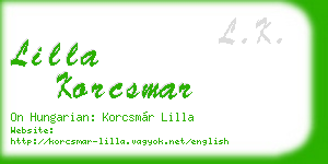 lilla korcsmar business card
